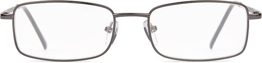 Herren Lesebrille +2.50 in Silber Farbe #D-GUNMETAL-ACQUA+2.50