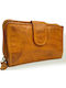 Large Leather Women's Wallet Tabac Brown