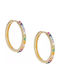 Earrings Hoops made of Gold 14K with Stones