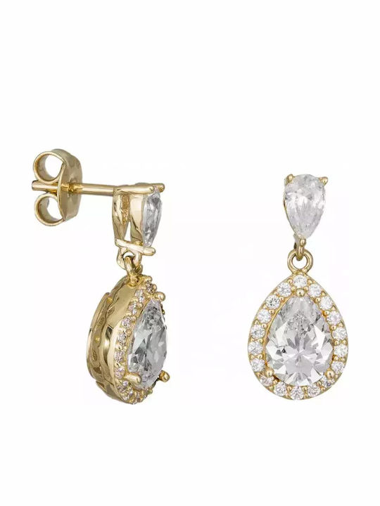 Earrings made of Gold 14K with Stones