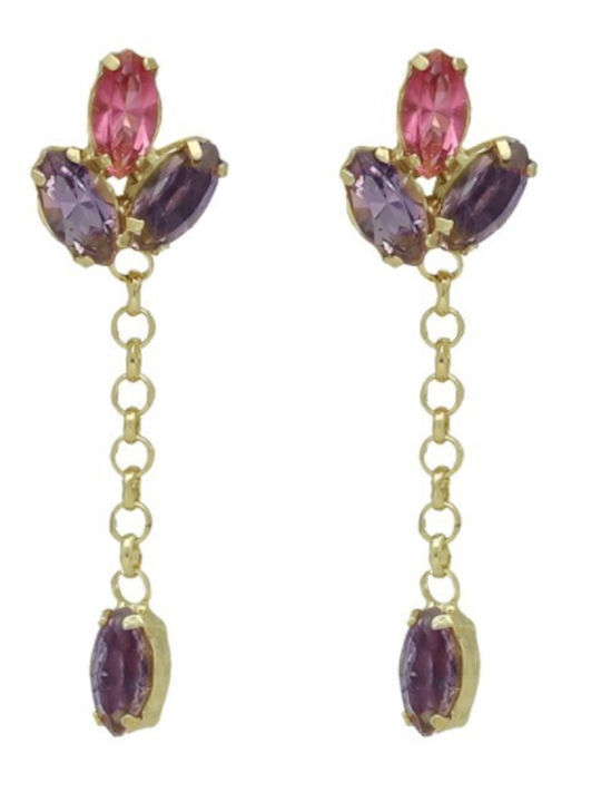 Victoria Cruz Earrings made of Silver Gold Plated with Stones