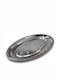 Servierplatte Oval Rostfreier Stahl Silber 34x21cm 1Stück