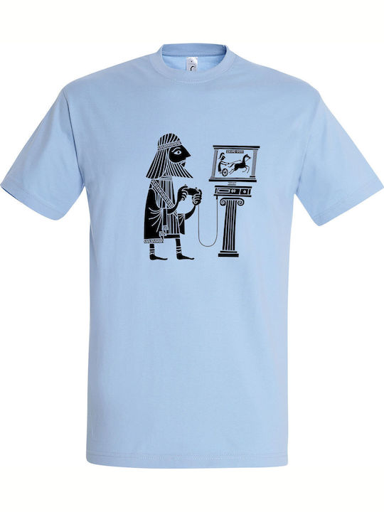 T-shirt Унисекс "Ancient Greek Gamer" Светлосин