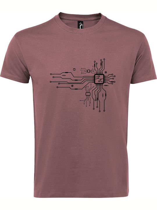 T-shirt Unisex " Cpu Heart " Ancient Pink