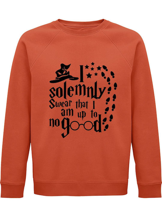 Unisex Organic Cotton Harry Potter Sweatshirt I Solemnly Swear That I Am Up To No Good Orange