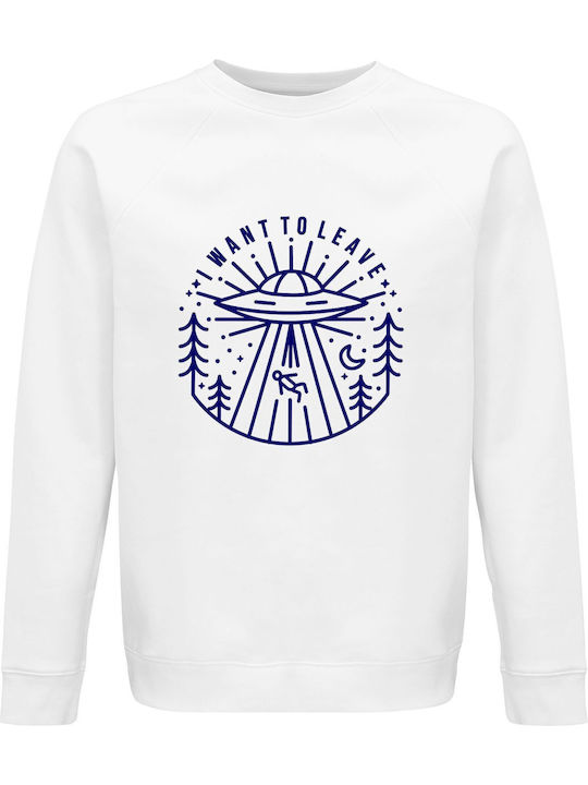 Sweatshirt Unisex Organic " I Want To Leave Ali...
