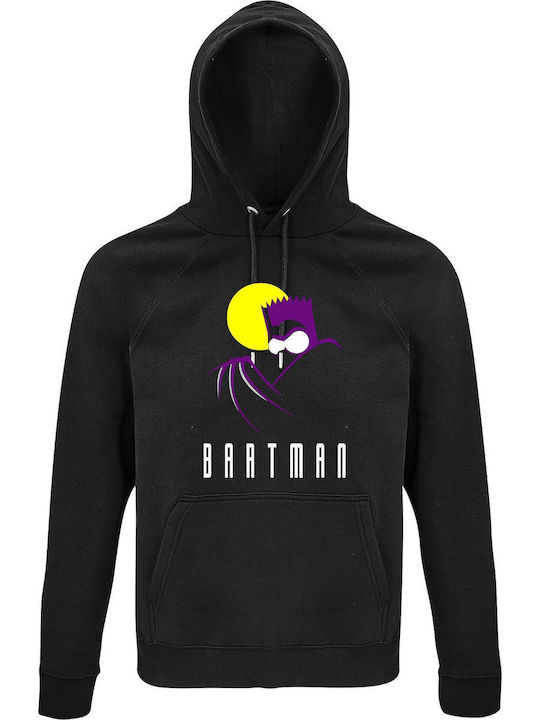 Unisex Bio-Kapuzenpulli "Bartman Bart Simpson ist Batman" Schwarz