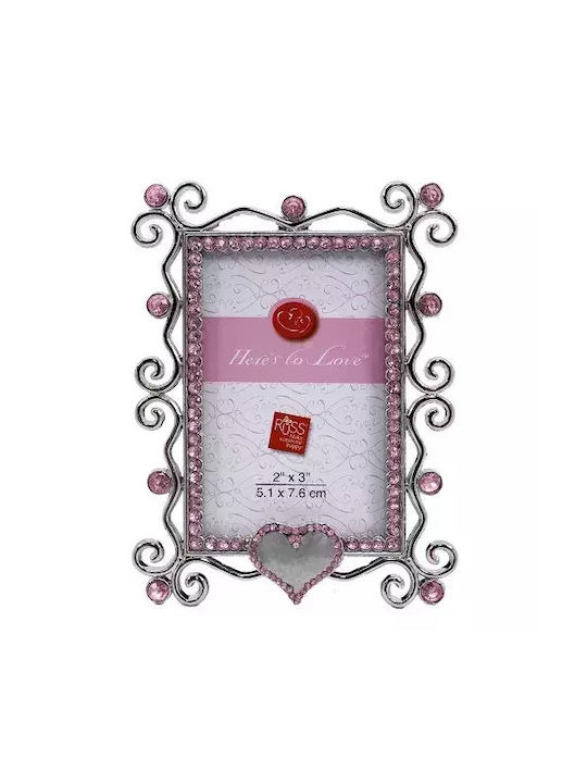 Russ Berrie Metallic Photo Frame with Pink Frame