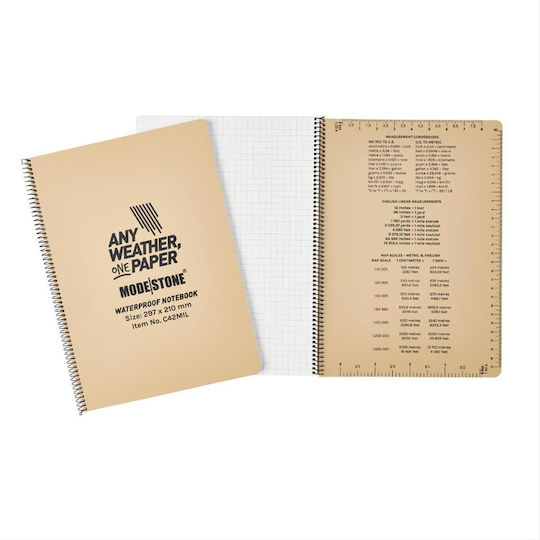 Modestone Notebook A4 with Dots and Pen Holder Beige