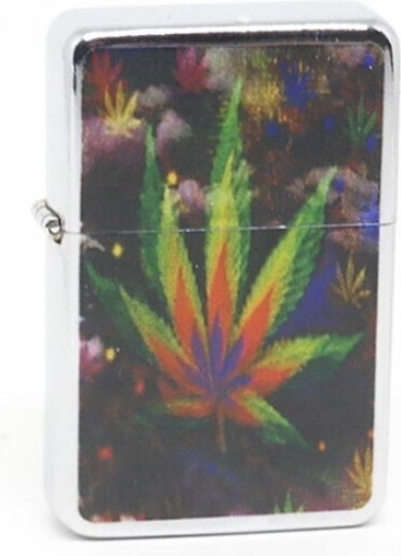 Metal Flint Lighter 663-1034 Cannabis A Gentelo