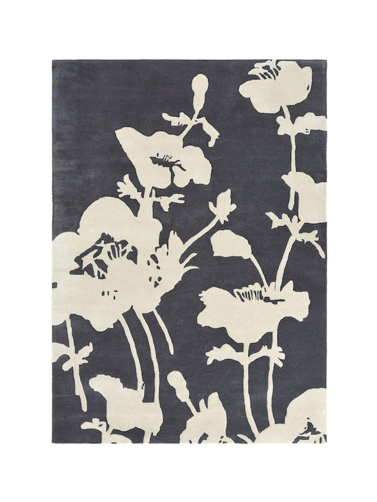 Χαλί Floral 300 039604 Charcoal Florence Broadh...