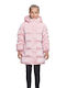 Kinder Freizeitjacke Lang mit Kapuze Pink