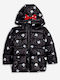 Kids' Casual Jacket with Lining & Hood Black/White/Red