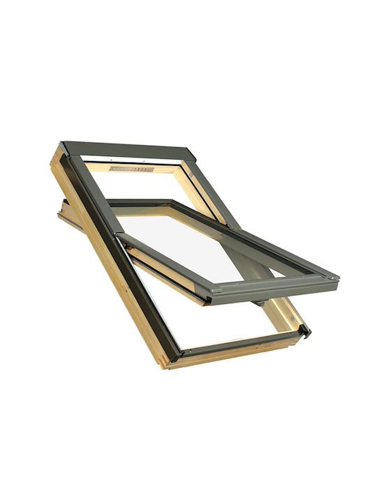 Central Pivot Roof Window 78x118cm Fakro 21-16-165 Aluminum Brown
