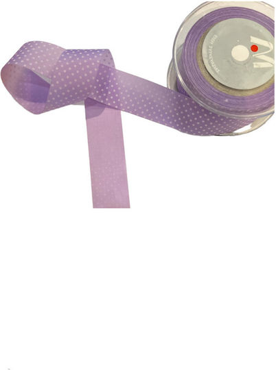 Markas Single Face Polka Dot Ribbon 25mmx18m Purple White 48376