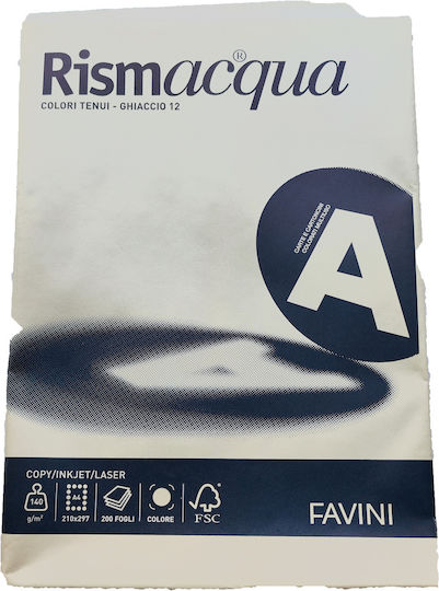 Favini 125 Sheets Rismacqua 200g/m2 Ice 12 29.7x42 A3