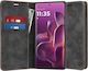 Techsuit Wallet Δερματίνης / Δερμάτινο Μαύρο (Motorola Edge 60 Pro)