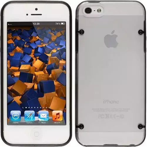 Umschlag Rückseite Kunststoff Schwarz (iPhone 5/5s/SE)