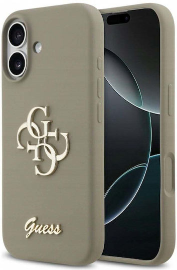 Guess Silicone Big 4g Script Umschlag Rückseite Silikon Braun (iPhone 17)