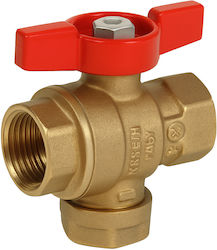 Giacomini Ball Valve R701fy024 3/4” Female Thread X 3/4” Female Thread Integrated Filter Brass Red Butterfly Handle