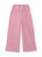 Pantalon Larg din Material Textil pentru Copii Pink