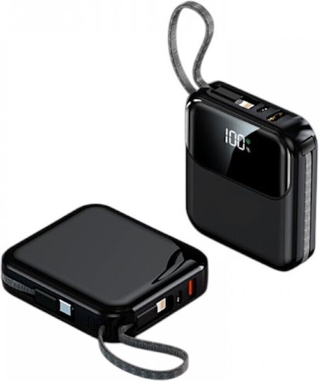DX337 Power Bank 10000mAh 22.5W με Θύρα USB-A και Θύρα USB-C Μαύρο