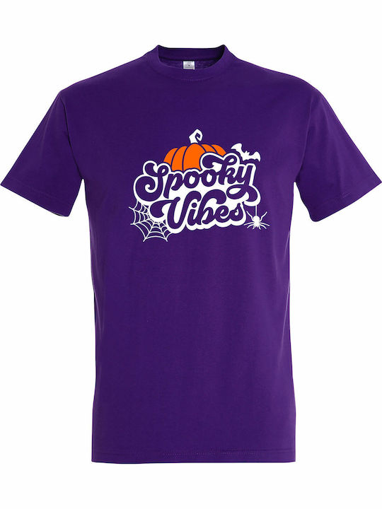 Unisex T-shirt Spooky Vibes Halloween Vibes Dark Purple
