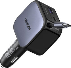 Ugreen EC603 Φορτιστής Αυτοκινήτου με Θύρες 1xUSB-A 1xType-C και Καλώδιο Ενσωματωμένο Ugreen EC603 Φορτιστής Αυτοκινήτου με Θύρες 1xUSB-A 1xType-C και Καλώδιο Ενσωματωμένο