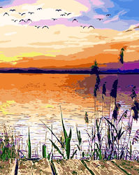 Creative Set Flamingo Line Painting By Numbers 40x50cm Sunset On Lake Fsy024 Creative Set Flamingo Line Painting By Numbers 40x50cm Sunset On Lake Fsy024