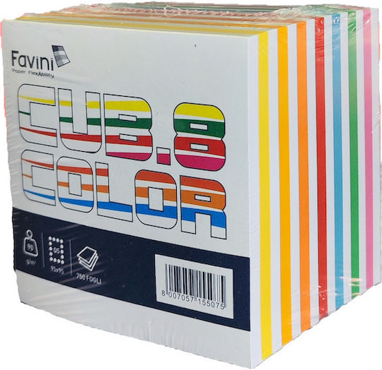 Favini Κύβος Color 750 Φύλλων 90g/m2 Πολύχρωμος 9,5x9,5 Q5
