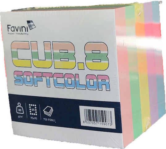 Favini Κύβος "soft Color" 750 Φύλλων Πολύχρωμος 9,5x9,5 Q5