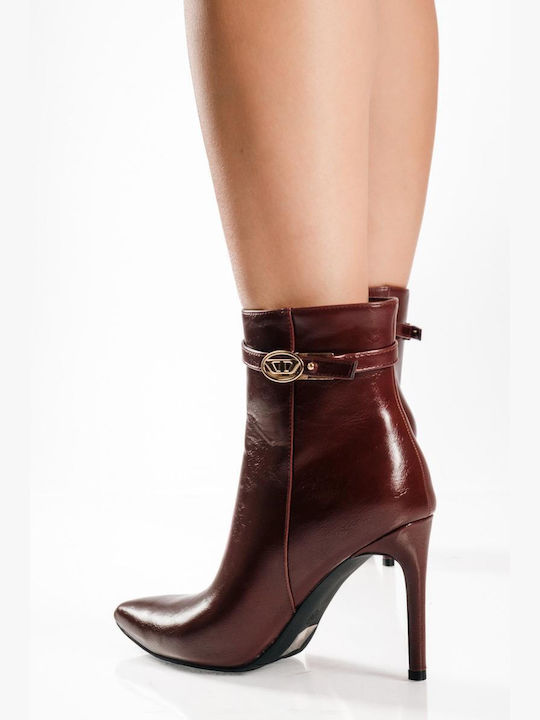 Stiefeletten Damen Burgundisch