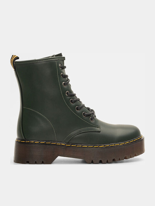 Luigi Leder Stiefeletten Damen Khaki