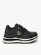 Schwarze Chunky Sneakers mit Metallischem Element