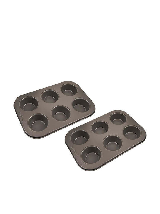 Bergner Cupcakes & Muffins 6 Cups Baking Pan 26.5x18.5cm 2pcs