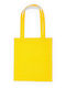 Cotton Fabric Shopping Bag 140 G/m² Yellow Long Handle Ribbon In Same Dp4912