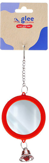 Glee Vogelkäfigzubehör Spiel Für Papageien Rundspiegel 7,5cm Rotes 91287-02