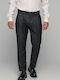 Oxford Trousers Suit Elastic in Slim Fit Black