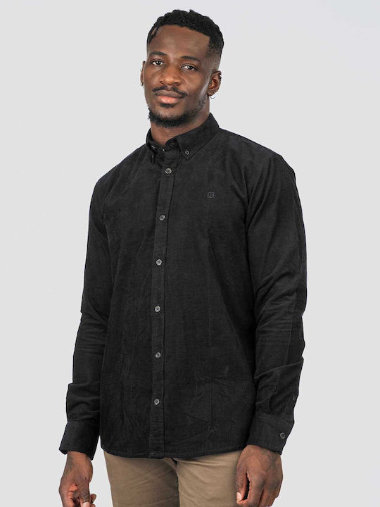 Rebase Long-sleeved Corduroy Shirt Black