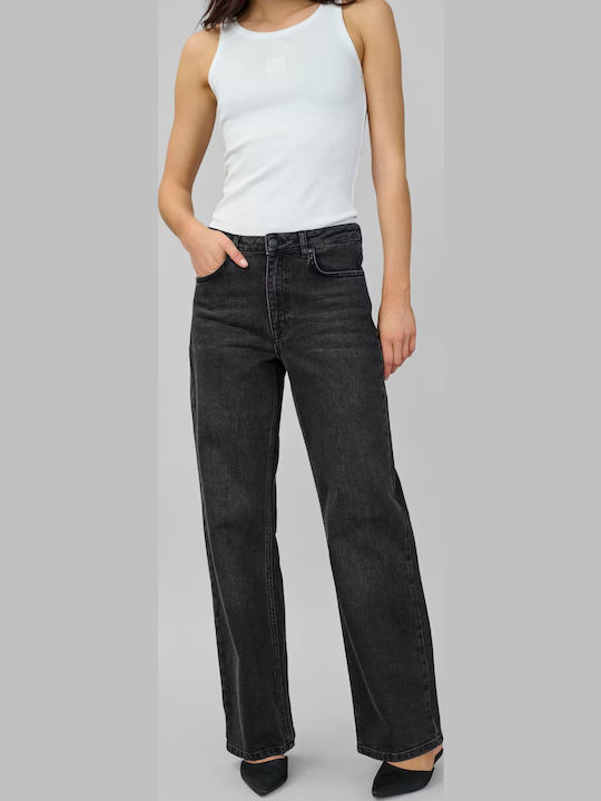 Women's Jean Trousers in Wide Line Black