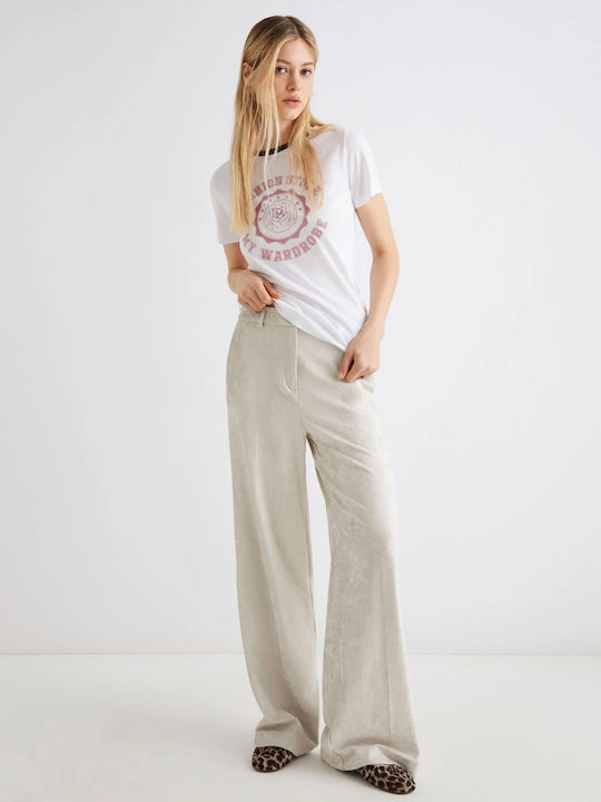 Women's Fabric Trousers Ivory