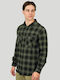 Long-sleeved Flannel Shirt Checked Black, Khaki