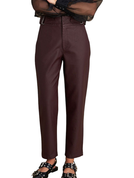 attrattivo Women's Fabric Trousers Oxblood