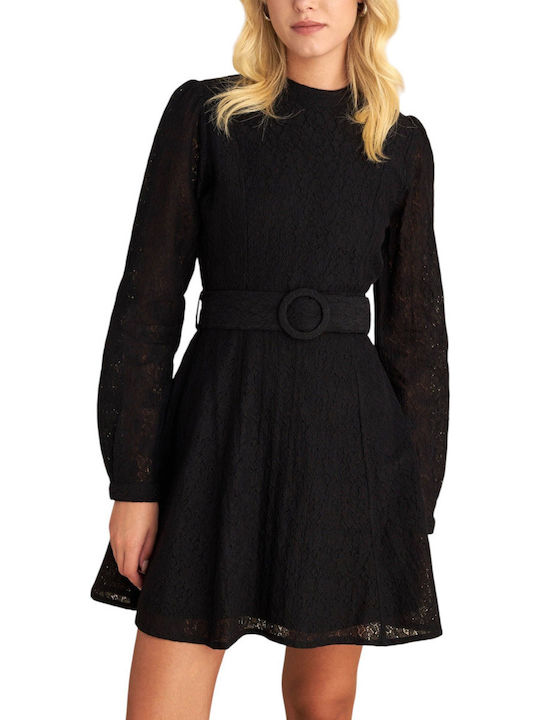 Mini Βραδινό Φόρεμα με Δαντέλα Black