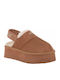 Winter Women's Slippers with Fur Brown