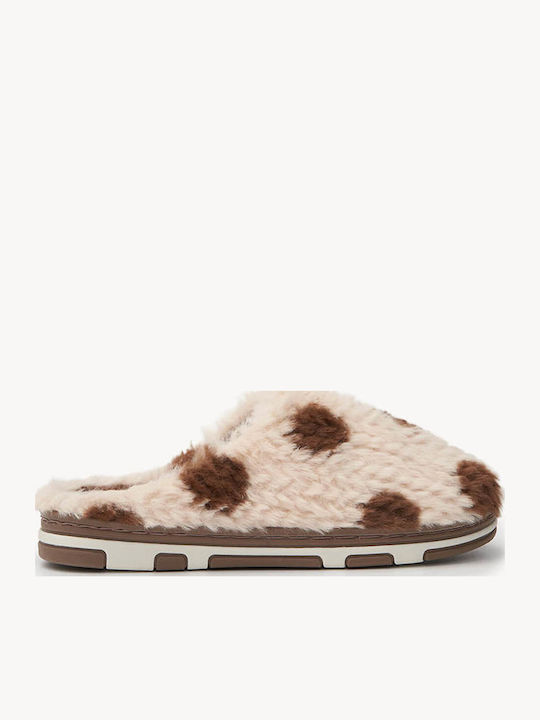 Beige Damen Hausschuhe Mit Polka Dots Design We...