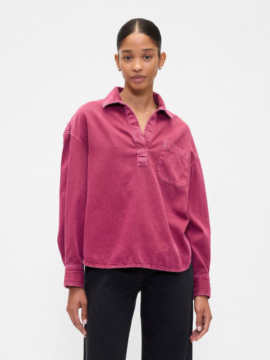 Women's Blouse Cotton Long Sleeve Beaujolais
