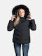 Damen Puffer Jacke für Winter Schwarz