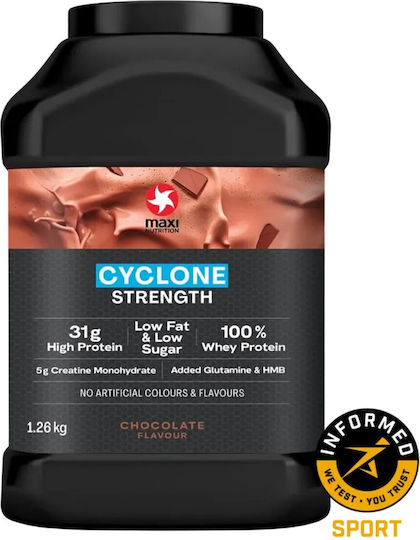 MaxiNutrition Cyclone Strength Πρωτεΐνη Ορού Γάλακτος με Κρεατίνη Χωρίς Γλουτένη με Γεύση Σοκολάτα 1.26kg