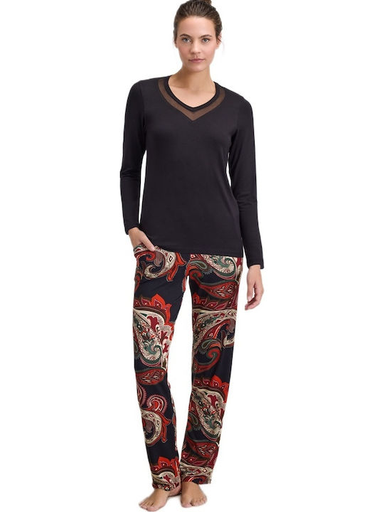 GoldenBay Winter Women's Pyjama Set Black